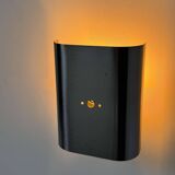 Vintage curved brushed metal wall light, France 1970