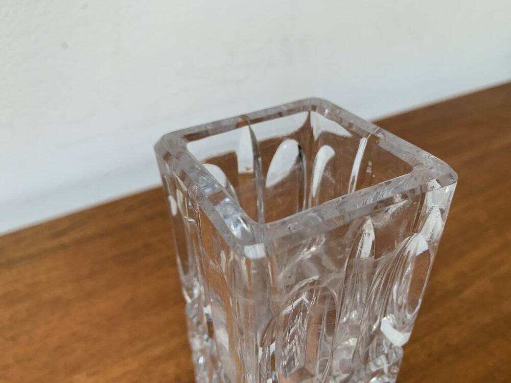 Vintage German Lead Crystal Block Vase, 1970s