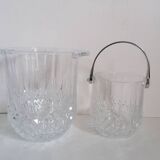 Set of 2 champagne crystal buckets with ice cubes