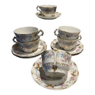 6 Limoges tea cups early 20th century