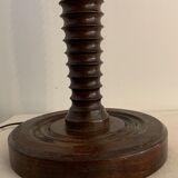 Turned wooden lamp foot in the shape of a warhead
