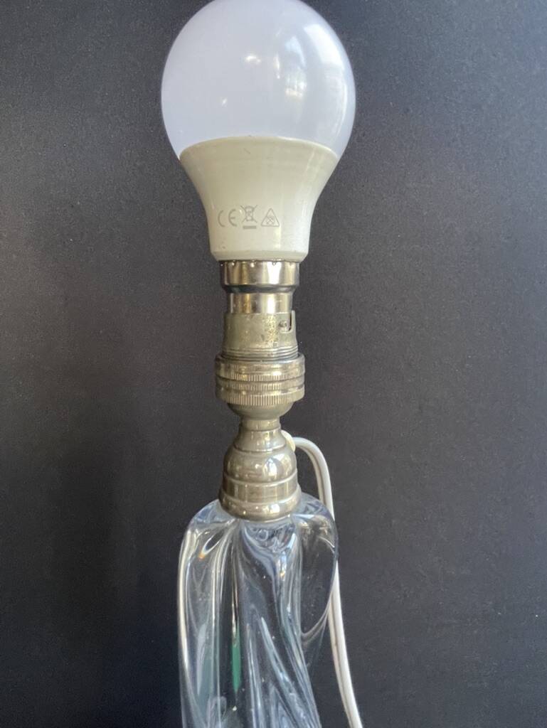 Large crystal lamp base stamped Baccarat