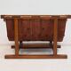 20th-century leather and Brazilian hardwood sofa, Brown