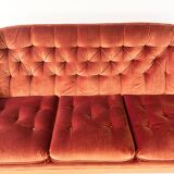 Rust Orange Velvet Couch