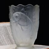 Vase en verre satiné Art Déco Josef Inwald Barloc