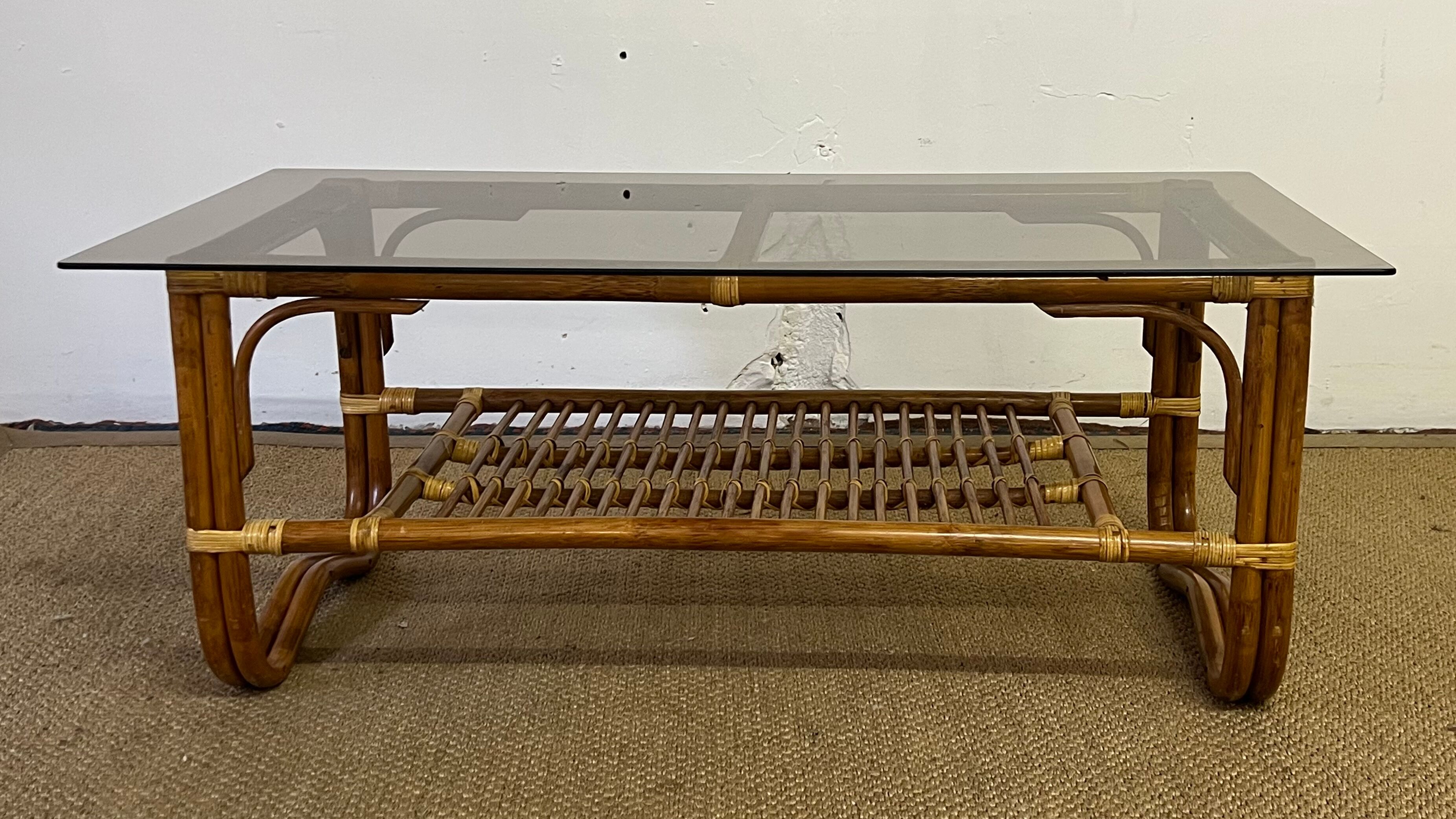 Bamboo and rattan coffee table