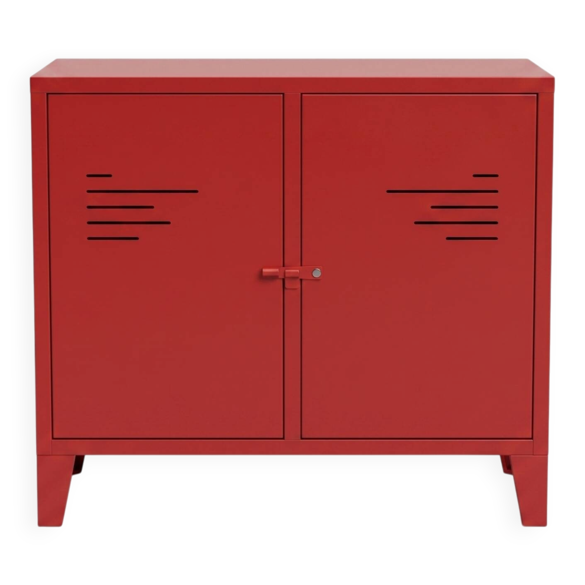 Mobilier en métal rouge de style industriel