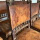 Lot de 8 Chaises de Salle à Manger Lion Henry II en noyer et Cuir de 1880