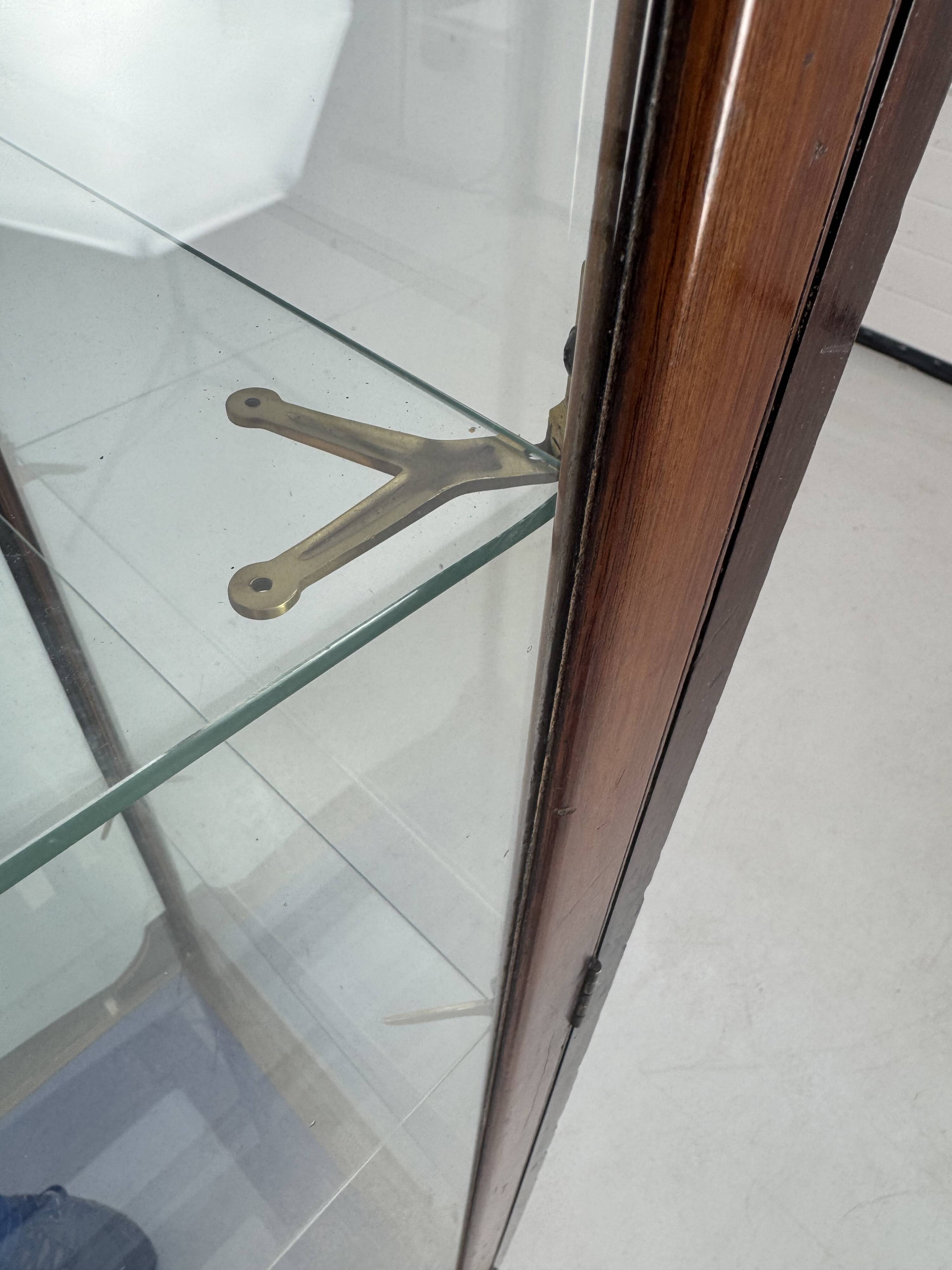 Beautiful mahogany museum display cabinet from England, circa 1925.