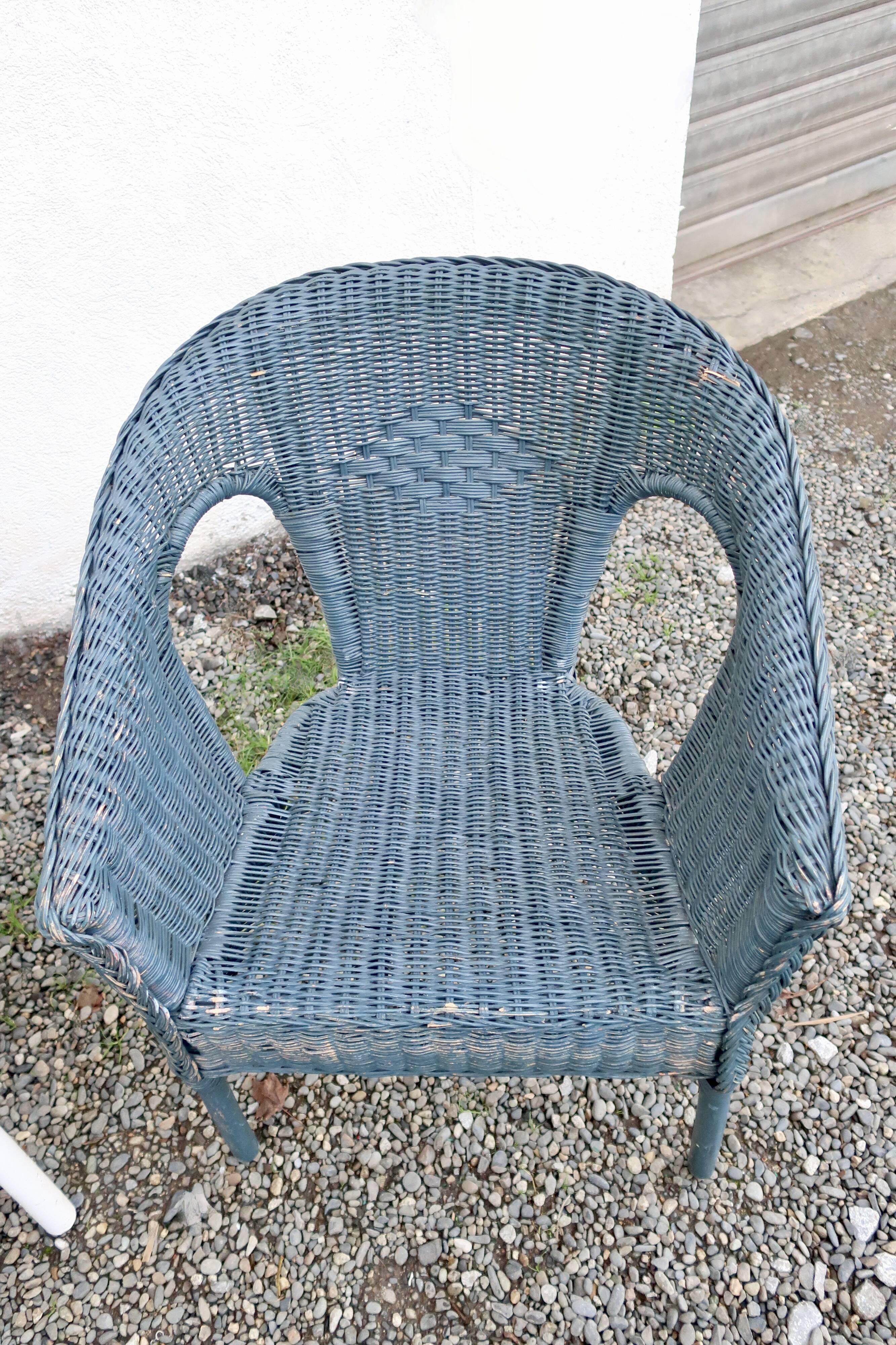 3 vintage rattan armchairs, adult size, 1960s