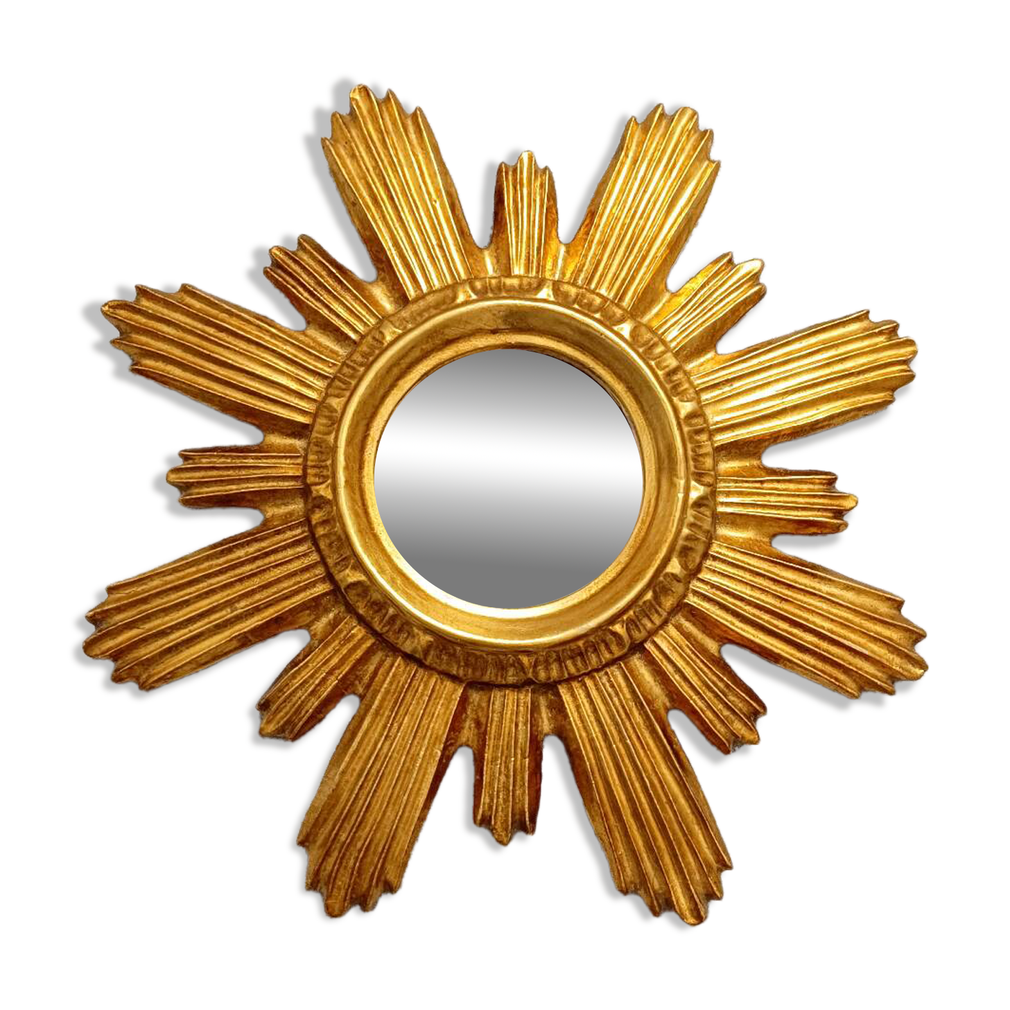 Mid-century hollywood regency gilt sunburst wall mirror, 1960s