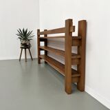 70s modernist shelf in solid elm
