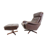 Madsen & Schubell leather armchair with ottoman for Bovenkamp