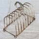 Large vintage silver metal toast rack - Curtain bow detail