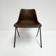 Brown and black set of 6 Polyprop chairs on a metal frame. The Polyprop cha