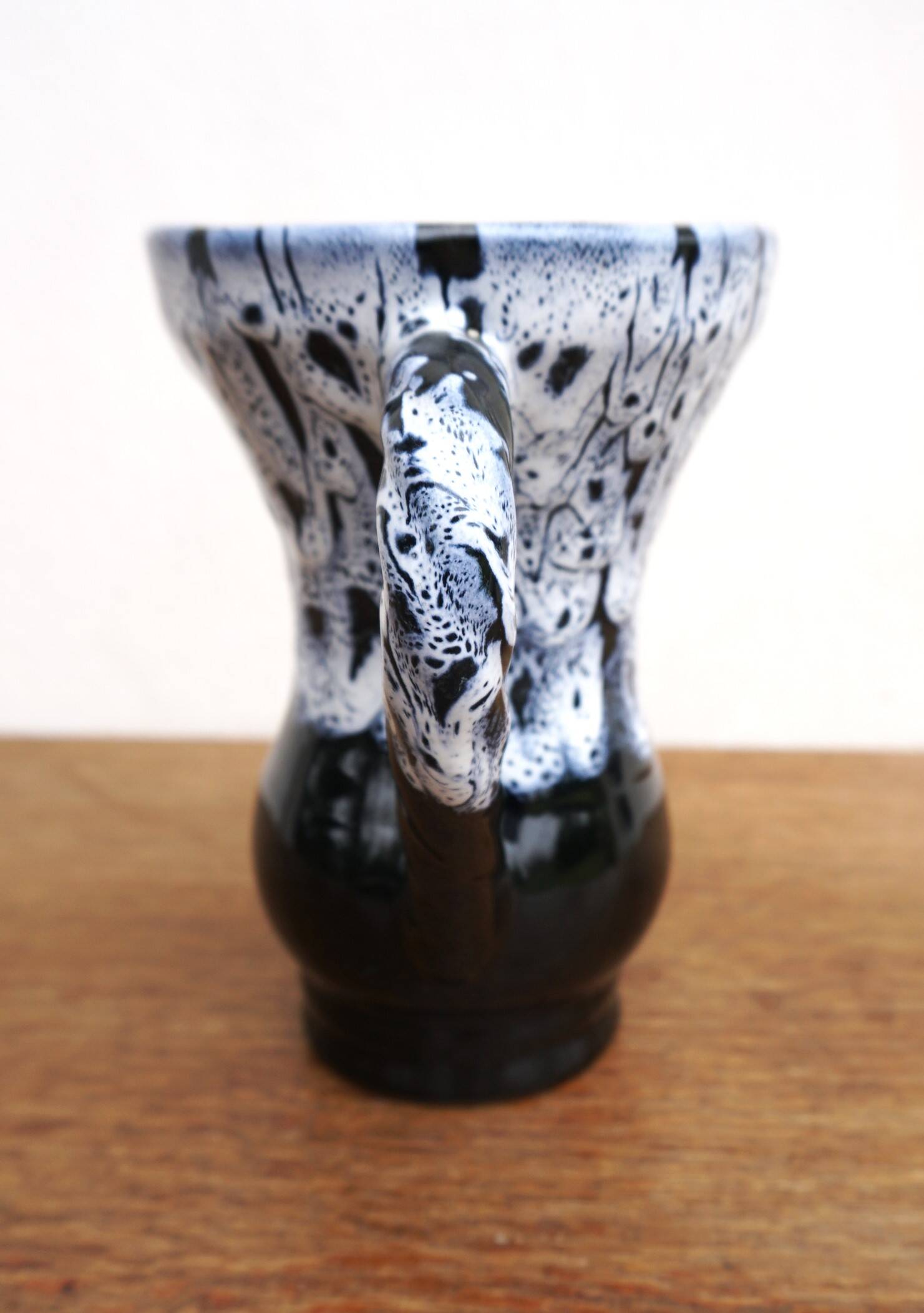 Vase in the style of Vallauris black and white