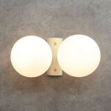 Vintage Italian Brass and Opaline Wall Lamp