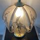 Vintage lamp in gold metal and smoked glass
