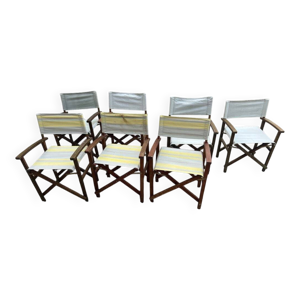 Lot 7 chaises jardin