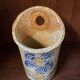 Salt stoneware vase signed jean claude monange blue flower place or hang