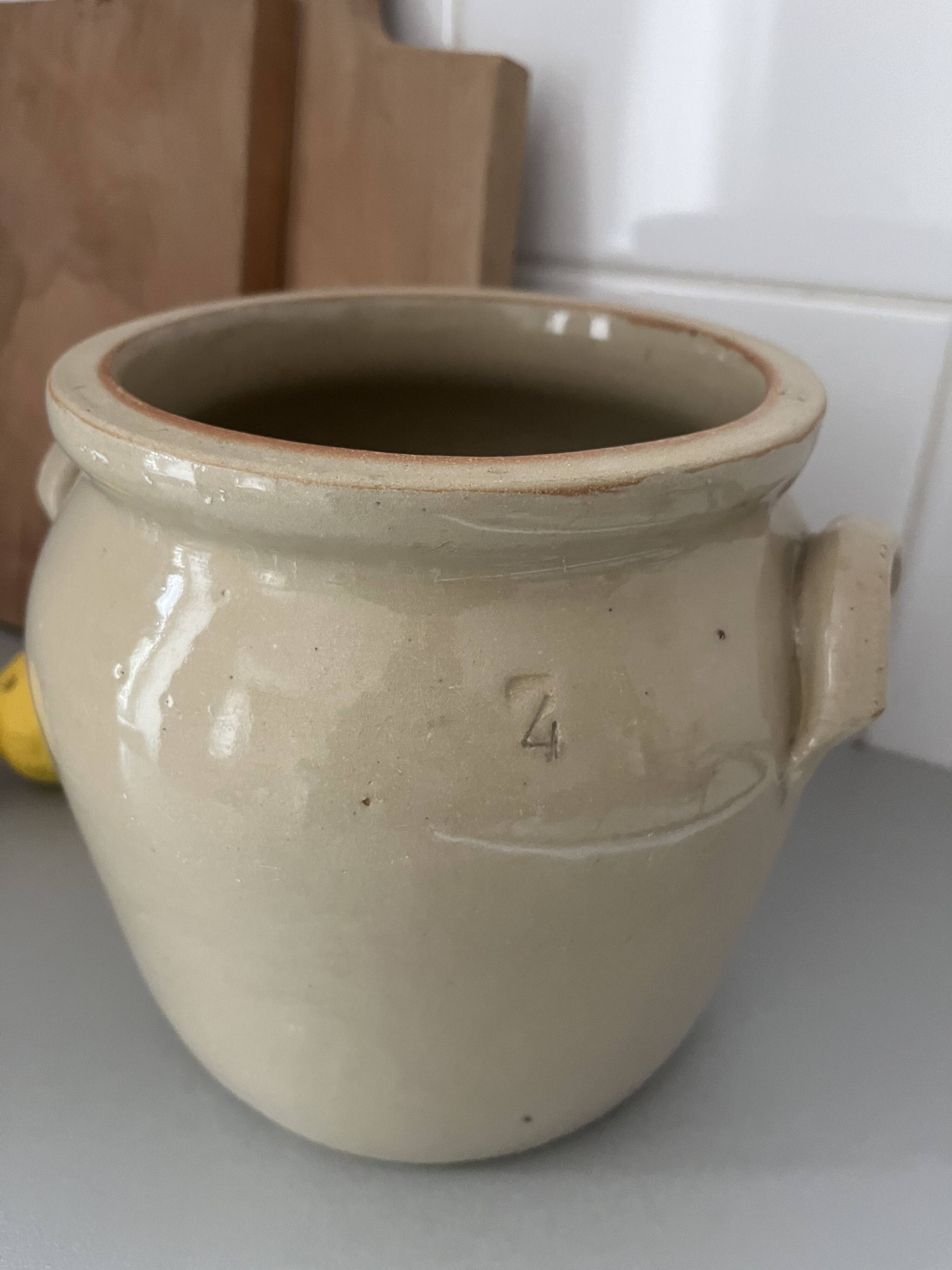 Old Digoin stoneware grease pot