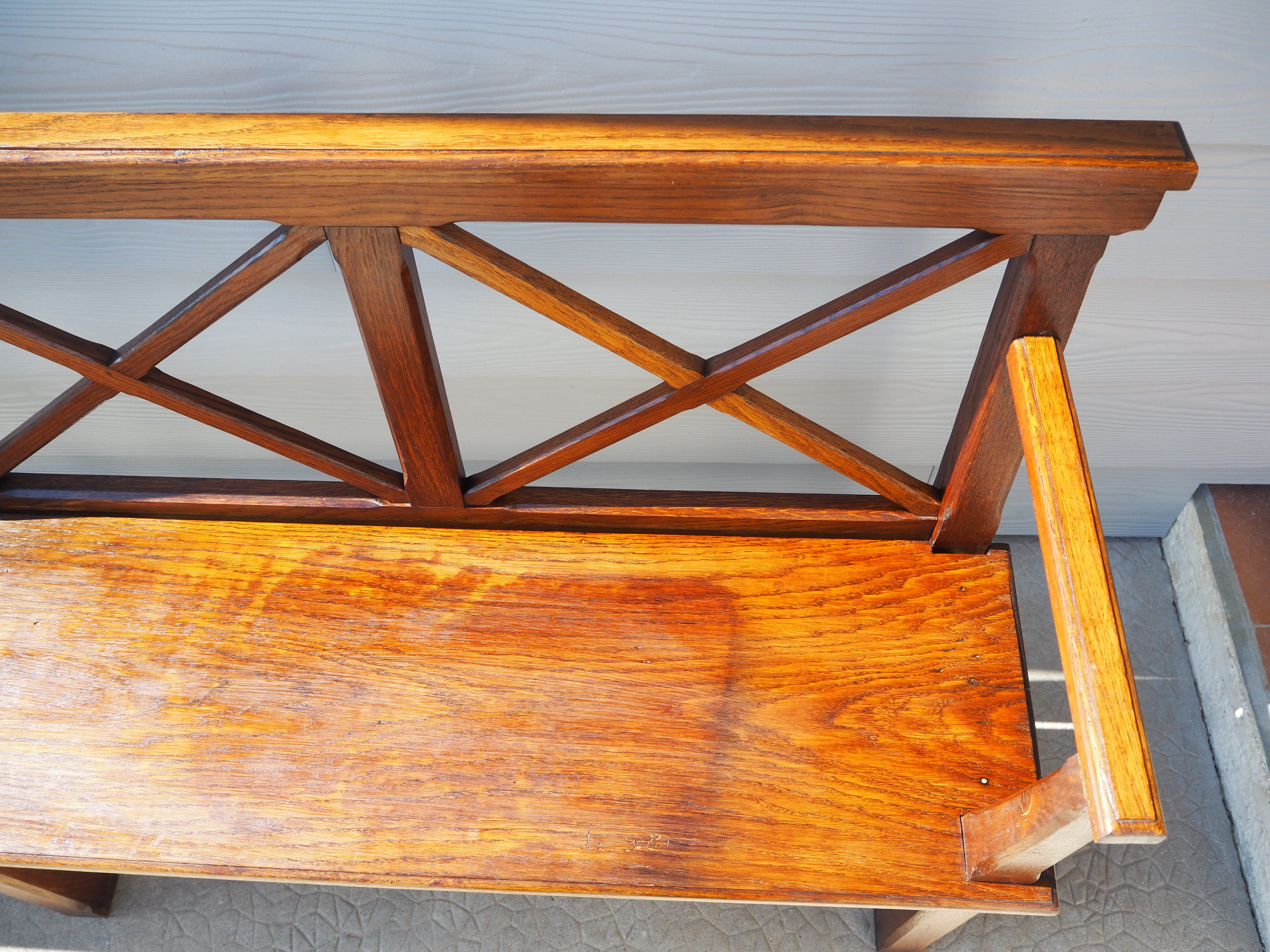 Solid oak bench