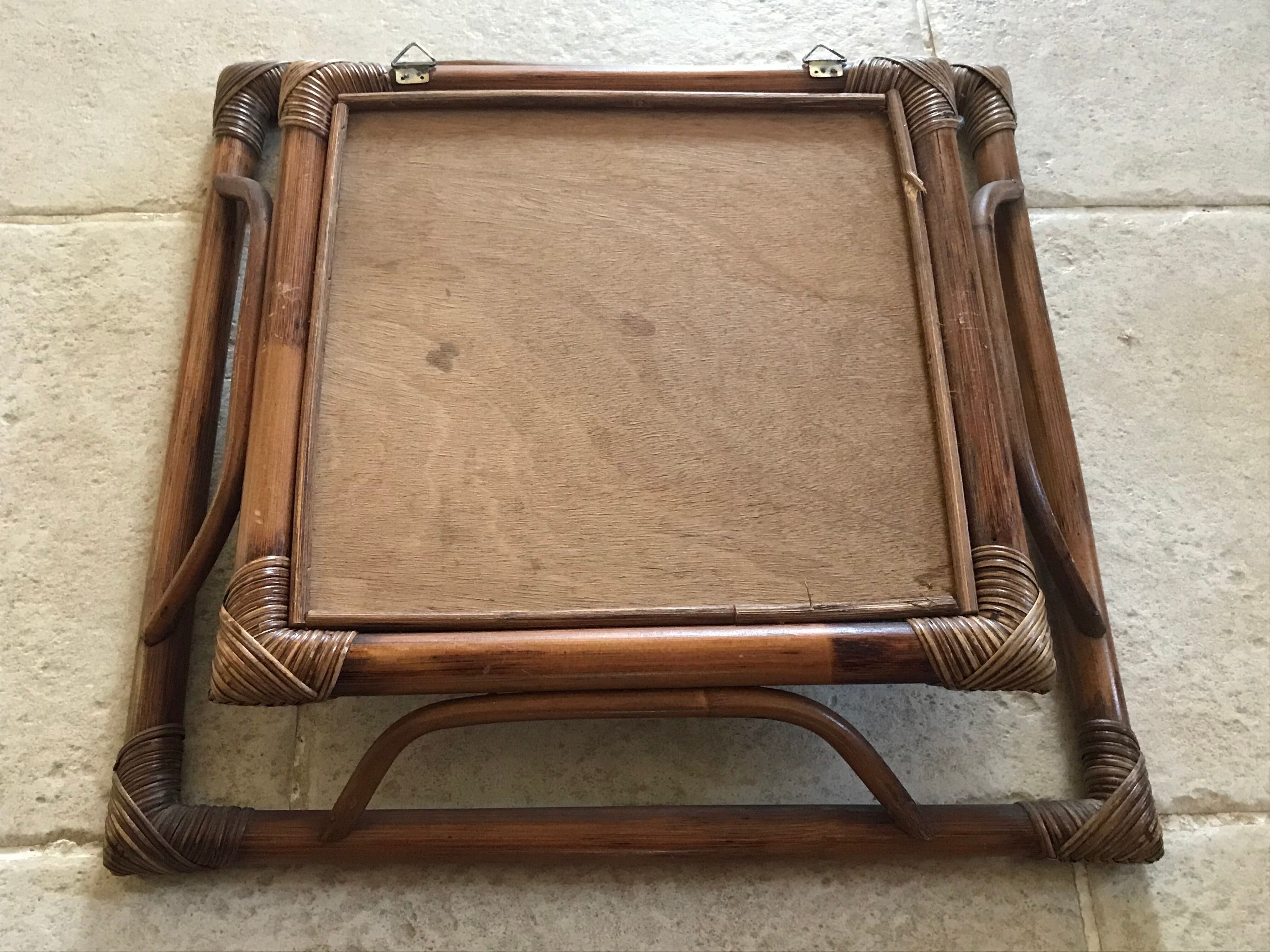 Vintage rattan mirror  41x41cm