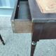 Pair of bedside tables side tables old leather top style louis xvi