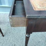 Pair of bedside tables side tables old leather top style louis xvi