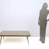 Elegant Rectangular Vintage Etched Brass Coffee Table by G. Urs, Italy