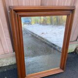 Vintage Scandinavian rectangular mirror in solid wood 75x55cm