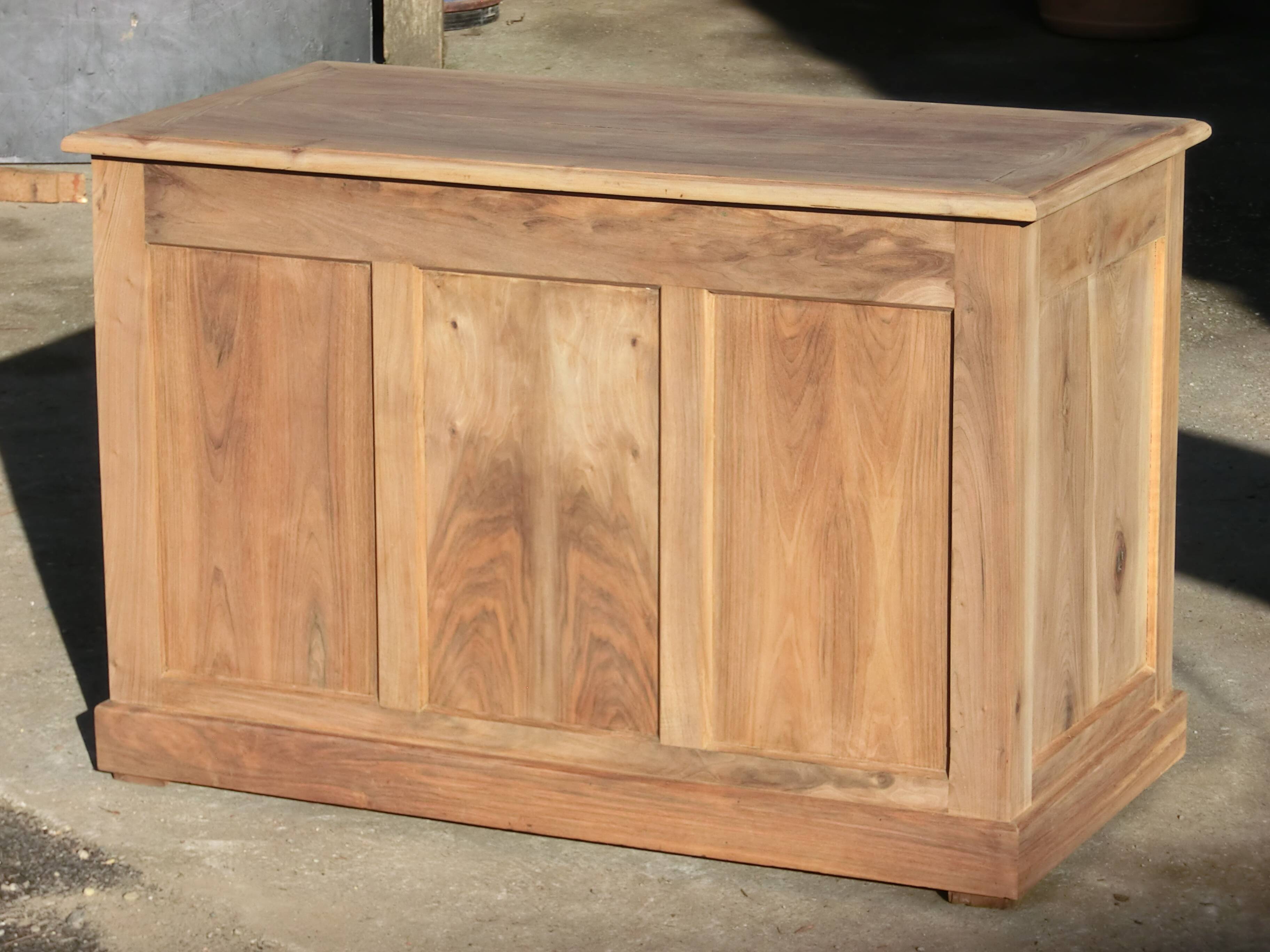 Magnificent old professional desk counter made of solid light walnut.