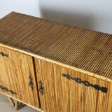 Vintage woven rattan sideboard - 1960