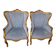 Paire De Fauteuils "Bergère" En Bois Doré de Style Louis XV