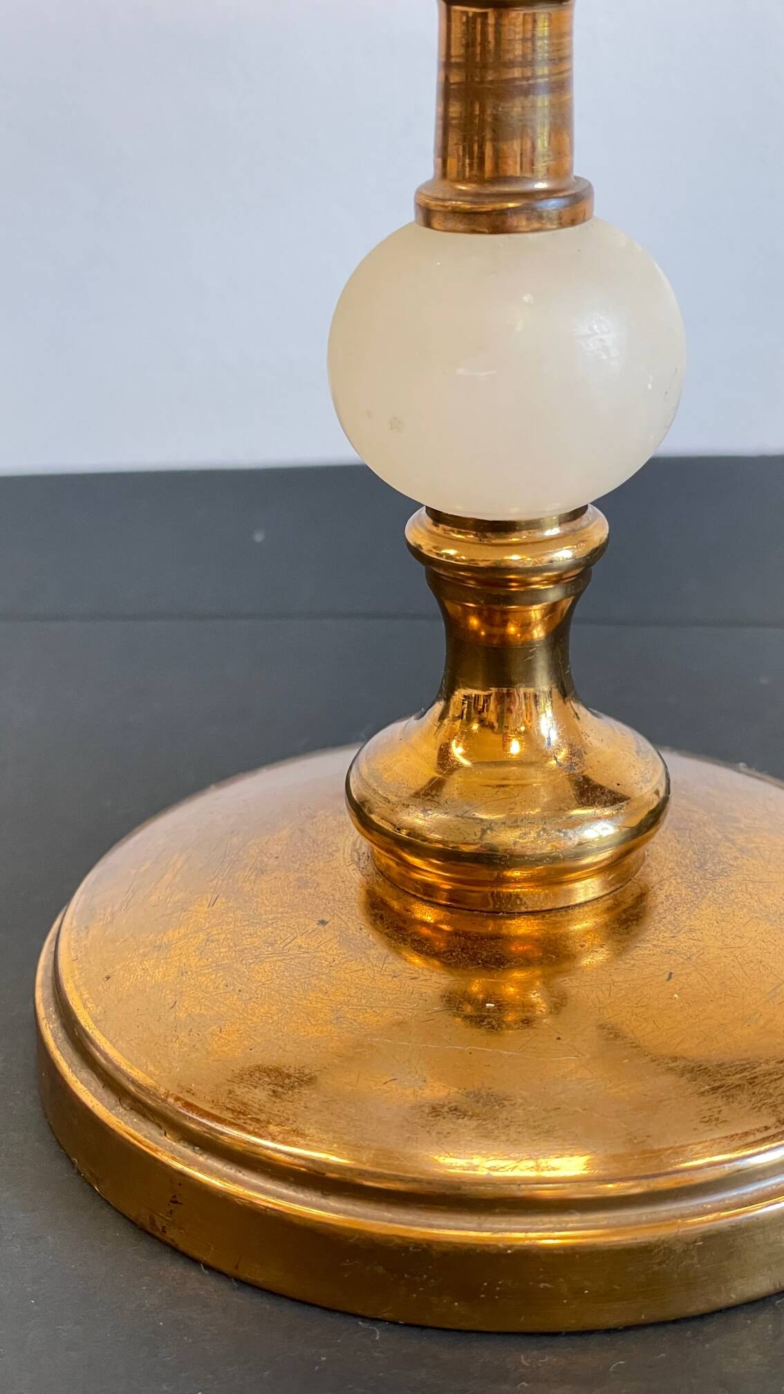 Vintage marble and velvet metal lamp