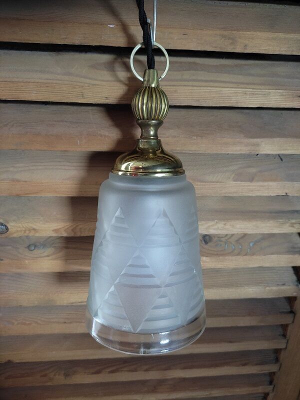 Walker lamp lampshade tulip frosted glass paste art deco