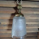 Walker lamp lampshade tulip frosted glass paste art deco