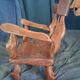 Chaise enfant en chêne sculpté. Ancien meuble breton