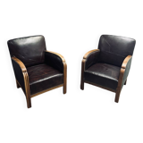 20th century English art deco club armchairs
