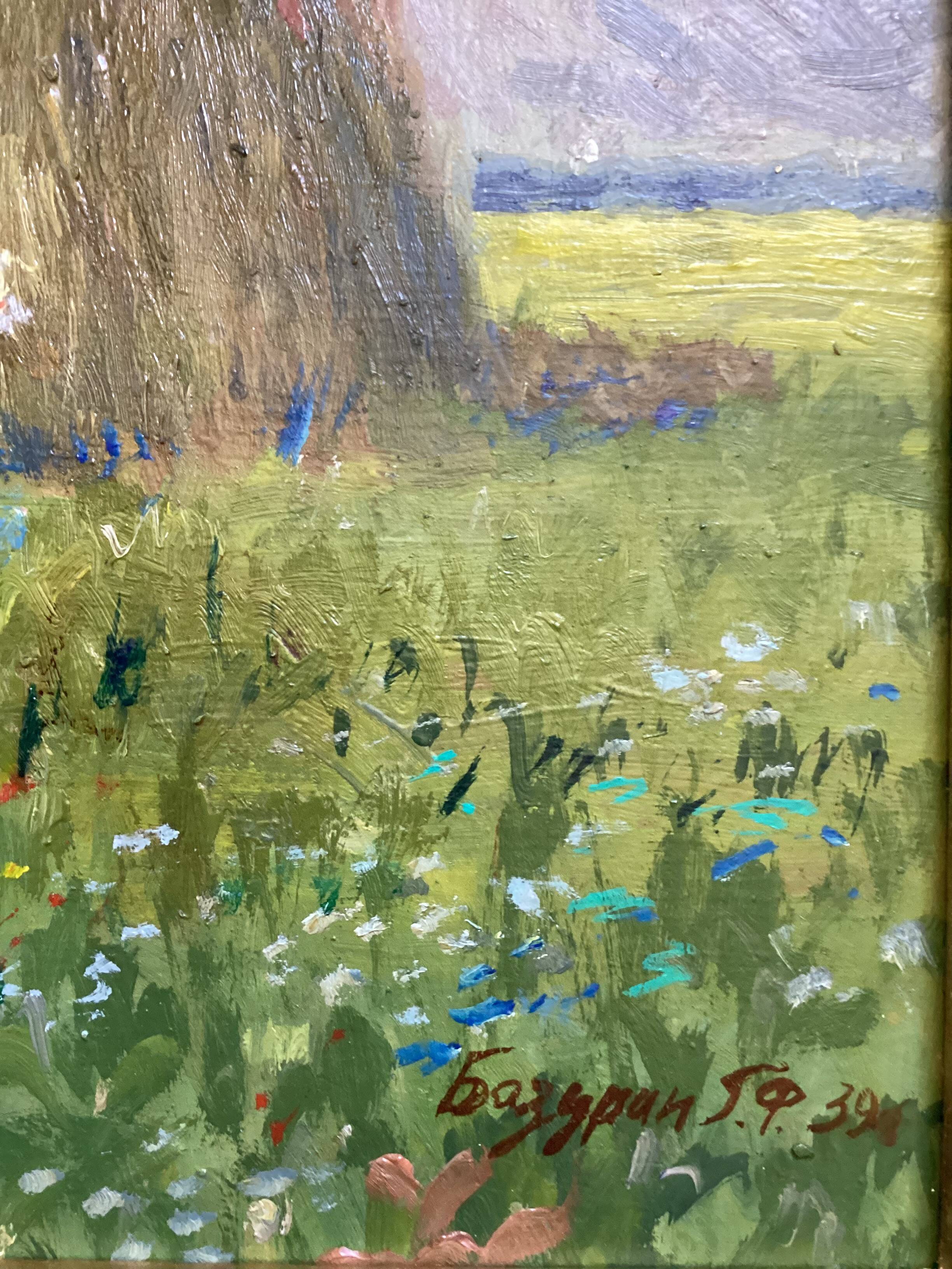 Oil painting on cardboard signed, dimensions: height - 42.5 cm, width - 48.5 cm.