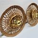 Vintage rattan basket wicker wall light 32 cm