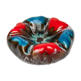 Colorful ceramic hexagonal ashtray in 1960s