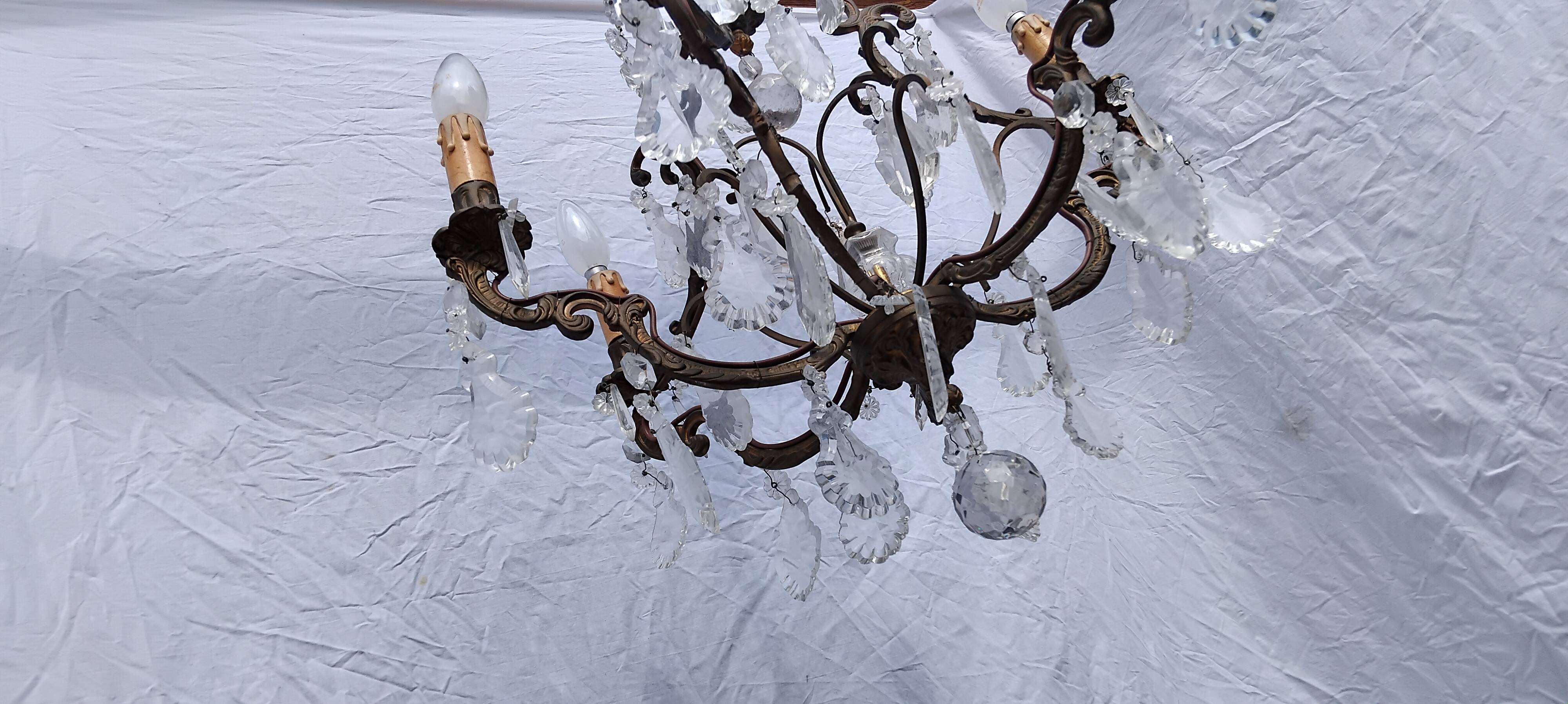 Lustre pampilles ancien cristal