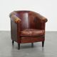 Cowhide Leather Club Chair in English Style