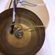 Paire de lustres vintage Lamperti en fibre de verre et laiton