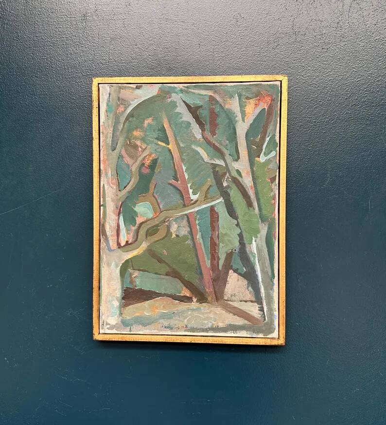 Original Swedish Oil on Canvas – “Forest” by Thure Lindskoog – Signed – Vintage & Framed – 44 × 32 cm (17.3" × 12.6")