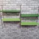 Floor string style tomado 1960 green metal 2 tones 4 tablets 3 uprights rising or small traces