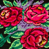 Moldavian carpet with roses made by hand colorful design