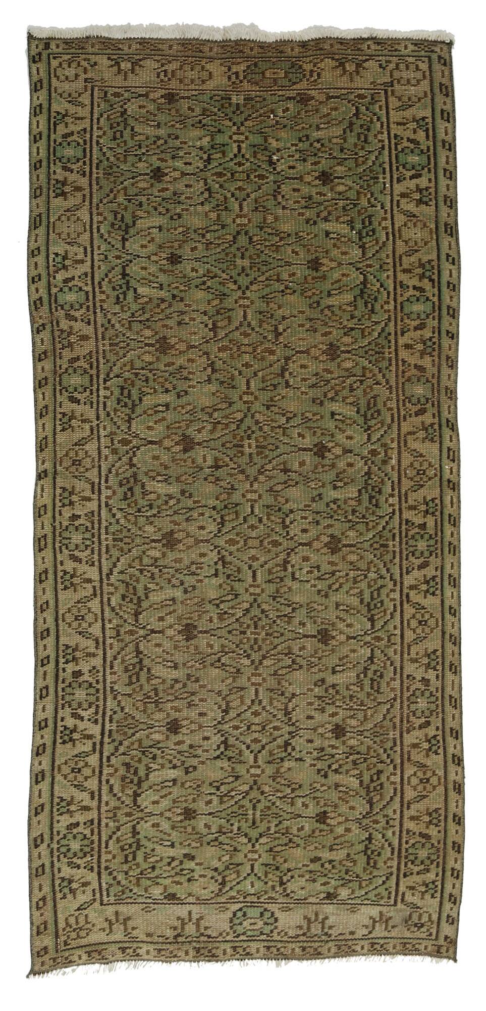 Turkish Anatolian Handmade Vintage Area Rug 195 cm x 90 cm