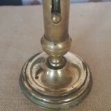 Brass candle holder with pusher and cup